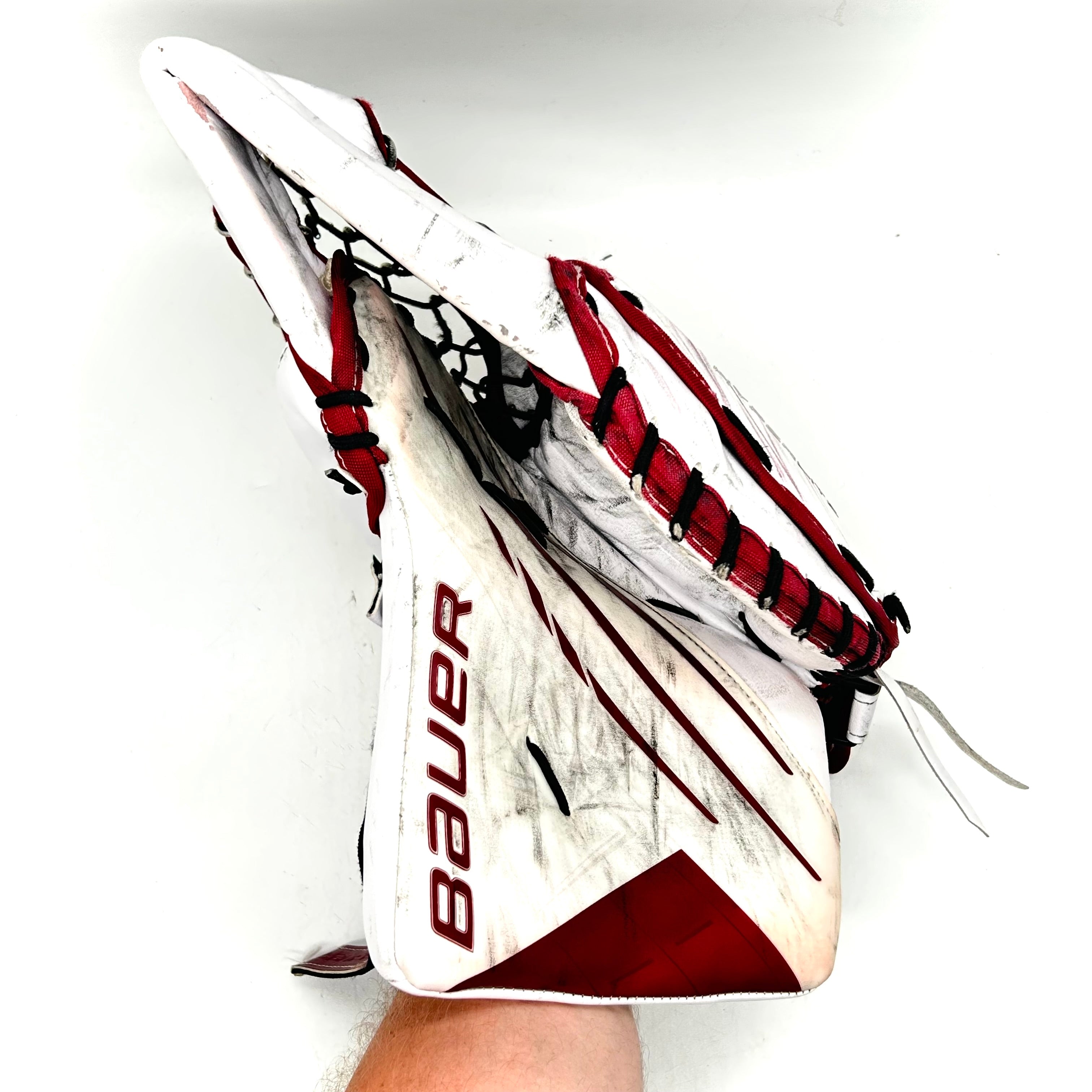 Bauer Vapor Hyperlite - Gant de gardien de but Pro Stock d'occasion (blanc/rouge)